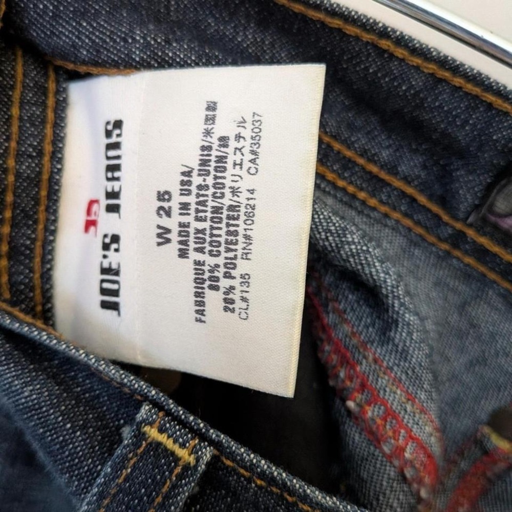 Vintage Joes Jeans Womens Y2K Bootcut Dark Wash Denim Blue W25 Made in USA 2000s - Picture 5 of 9